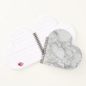 ホワイトカララマーブルクラシック金ゴールドパーソナライズされた ノートブック (内部)