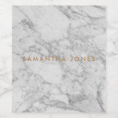 ホワイトカララマーブルクラシック金ゴールドパーソナライズされた ワインラベル (シングルラベル)