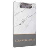 ホワイトカララマーブルクラシック金ゴールドモダン クリップボード (右)