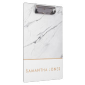 ホワイトカララマーブルクラシック金ゴールドモダン クリップボード (右)