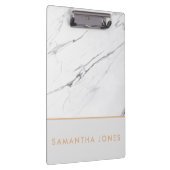 ホワイトカララマーブルクラシック金ゴールドモダン クリップボード (右)