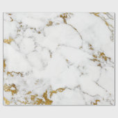ホワイトカララマーブルグレー金ゴールド抽象芸術ストーン ラッピングペーパー (フラット)