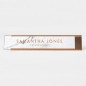 ホワイトカララマーブルコッパークラシックパーソナライズされた デスクネームプレート (正面)