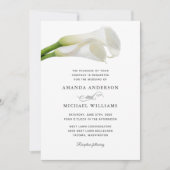 ホワイトカラリリーウォーターカラー結婚フローラ 招待状 (正面)