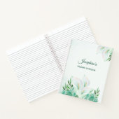 ホワイトカラリリーフローラの水色結婚の ノートブック (内部)