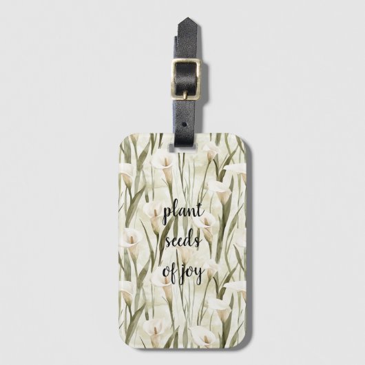 ホワイトカラリリーフローラジョイ ラゲッジタグ (正面縦)