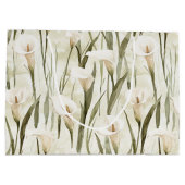 ホワイトカラリリーフローラブライダルシャワー ラージペーパーバッグ (裏面)