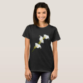 ホワイトカラリリーフローラ花 Tシャツ (正面フル)