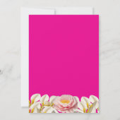 ホワイトカラリリー&牡丹オ赤ちゃん女の子ベビーシャワー 招待状 (裏面)