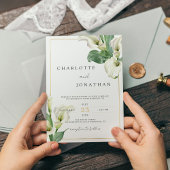 ホワイトカラリロエレガントロマンクラシックチ結婚ャー 招待状