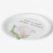 ホワイトカラ – ウェディングシャワー飴 ペーパープレート (アングル)