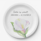 ホワイトカラ – ウェディングシャワー飴 ペーパープレート (正面)