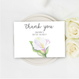 ホワイトカラ – ブライダルシャワー感謝していユー サンキューカード