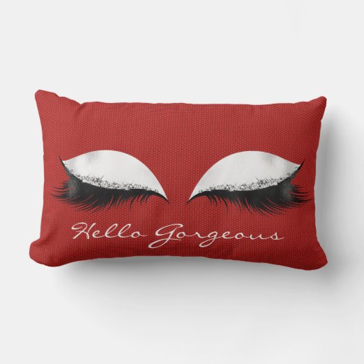 ホワイトカリエンテ赤メイクアップまぶしハローゴス ランバークッション (正面)