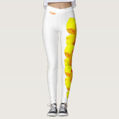 ホワイトカリフォルニア州フラワーポピーレギンス レギンス (正面)