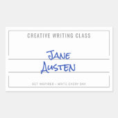 ホワイトカレッジコンポジションノートブックラベル 長方形シール (正面)