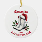 ホワイトカントリー素朴カウボーイブーツオーナメント セラミックオーナメント (正面)