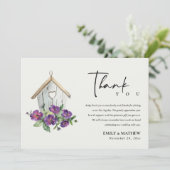ホワイトカントリー素朴フローラバードハ結婚ウス サンキューカード (スタンド正面)