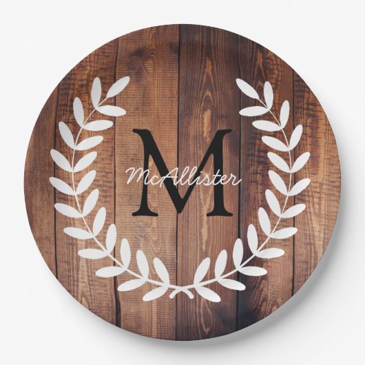 ホワイトカントリー素朴ローレルズバーンウッド ペーパープレート (正面)