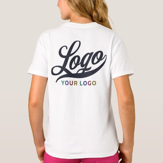 ホワイトカンパニーロゴスワッグビジネスキッズガールズ Tシャツ (裏面)