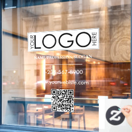 ホワイトカンパニーロゴ ストアフロント QR コード 連絡先情報 ウィンドウサイン