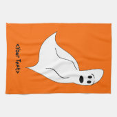 ホワイトカートゥーン幽霊 キッチンタオル (横)