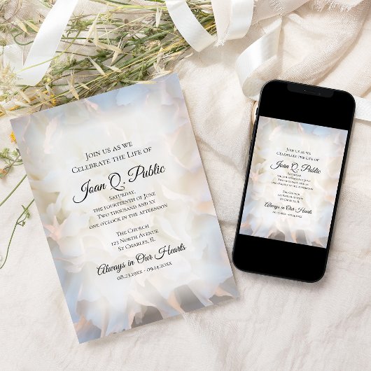 ホワイトカーネーションお祝いの生涯の記念 招待状