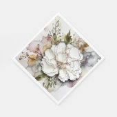 ホワイトカーネーションアルコールインク抽象芸術 スタンダードランチョンナプキン (角)