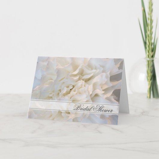 ホワイトカーネーションフローラブライダルシャワー招待 招待状 (正面)