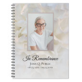 ホワイトカーネーションフローラライフ葬儀お祝い ノートブック (正面)