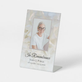 ホワイトカーネーションフローラライフ葬儀お祝い 台座サイン