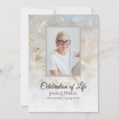 ホワイトカーネーションフローラライフ葬儀お祝い 招待状 (正面)