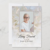 ホワイトカーネーションフローラリビング葬儀パーティー 招待状 (正面)