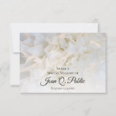 ホワイトカーネーションフローラ共有記憶の葬儀 ノートカード (正面)