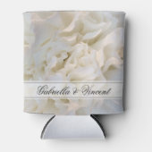 ホワイトカーネーションフローラ結婚式の引き出物 缶クーラー (正面)