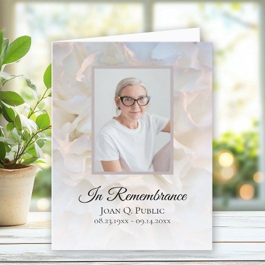 ホワイトカーネーションフローラ葬儀悔やみや弔慰 サンキューカード