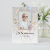 ホワイトカーネーションフローラ葬儀記念悔やみや弔慰 サンキューカード (スタンド正面)