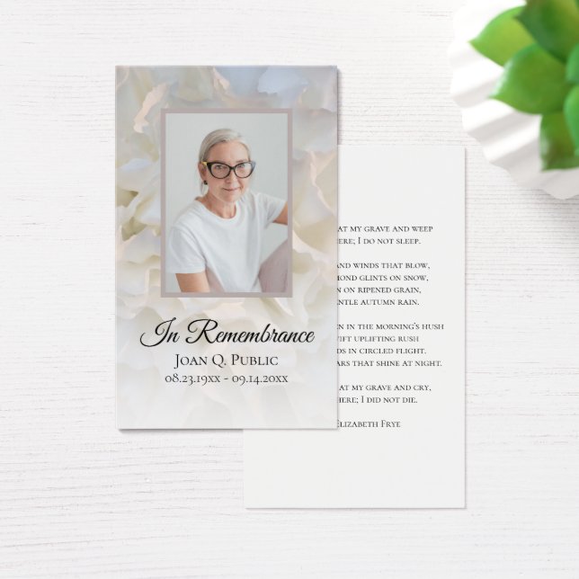 ホワイトカーネーションフローラ葬儀記念祈りの言葉 (デスク)