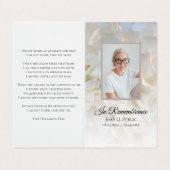 ホワイトカーネーションフローラ葬儀記念祈りの言葉 名刺 (外部フラット)