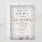 ホワイトカーネーションフローラ誕生日ガーデンパーティー 招待状 (正面)