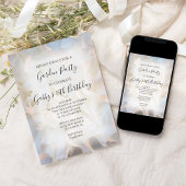 ホワイトカーネーションフローラ誕生日ガーデンパーティー 招待状