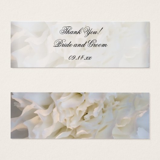 ホワイトカーネーション結婚フローラサンキューメッセージカード (正面&裏面)
