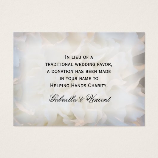 ホワイトカーネーション結婚フローラチャリティカード (正面)