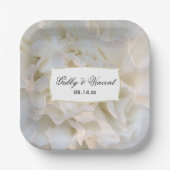 ホワイトカーネーション結婚フローラ ペーパープレート (正面)