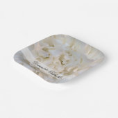 ホワイトカーネーション結婚フローラ ペーパープレート (傾斜あり)