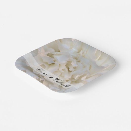 ホワイトカーネーション結婚フローラ ペーパープレート (傾斜あり)