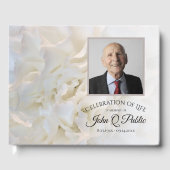 ホワイトカーネーション花びらのお祝い記念碑 ゲストブック (正面)