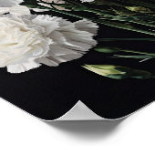 ホワイトカーネーション花芸術プリントポスター ポスター (角)