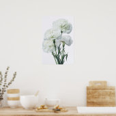 ホワイトカーネーション花芸術プリントポスター ポスター (キッチン)