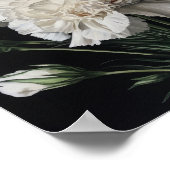 ホワイトカーネーション花芸術プリントポスター ポスター (角)